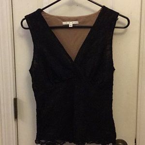 CAbi Tops - A Black Cabi sleeveless with tan lining CAbi Tops - A Black Cabi sleeveless with tan lining